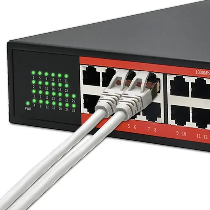 QOLTEC Gigabit Ethernet PoE switch 24xRJ45 2xSFP Photo 2