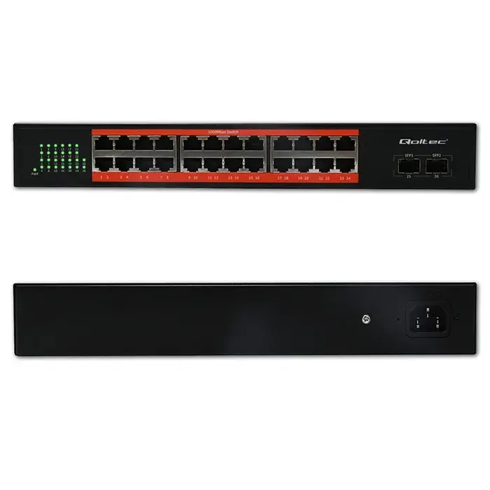 QOLTEC Gigabit Ethernet PoE switch 24xRJ45 2xSFP Photo 5
