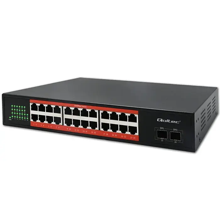 QOLTEC Gigabit Ethernet PoE switch 24xRJ45 2xSFP Photo 6
