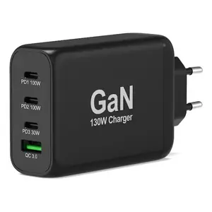 Lādētājs Port Designs 902107EU universāls iekštelpu AC ātrās uzlādes, 3× USB-C, 100–240 V ieeja, līdz 20 V izvade, melns
