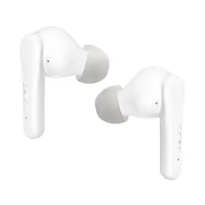 Vadu un bezvadu austiņas Belkin SoundForm Rhythm — USB‑C/Bluetooth, zvaniem un mūzikai, darbības rādiuss 10 m, baltas