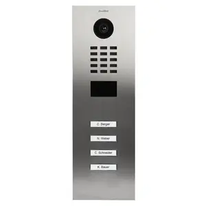 Video interkoms DoorBird D2104V — nerūsējošais tērauds, IP65, IR LED, kustības sensors 10 m, PoE (IEEE 802.3af), 10/100 Mbps