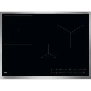 Zone induction hob AEG TO74IB00UB — built-in 69 cm, 4 zones, black/stainless steel, touch control