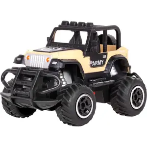 Radiovadāmā mašīna Rebel Jeep mērogā 1:43 2.4 GHz 2WD dzeltena (iepakojums nedaudz bojāts)