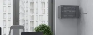 Wall-mounted 19" rack cabinet LANBERG 9U 600x600 mm grey with perforated door