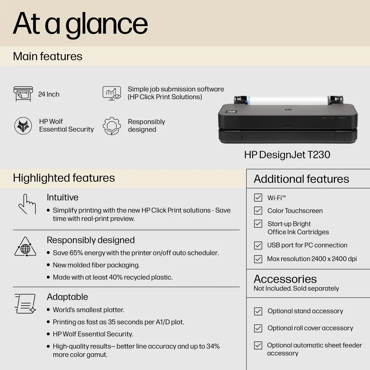 HP Designjet T230 24-inch Plotter Printer Photo 7