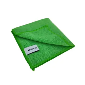 Cleaning microfiber cloths QLEANUP 30×30 cm 250 GSM, pack of 10, green
