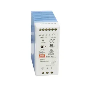 Блок питания Black Box MDR-40-12, 40 Вт, выход 12 В, вход 85–264 В AC, 47–63 Гц, синий/белый