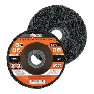 Slīpējdiska diskābo slīpdisks rūsas un krāsas noņemšanai Polax T27 125 mm, melns, mīksts