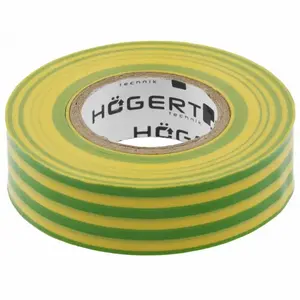 Insulation tape HOGERT 19 mm x 20 m PVC yellow/green