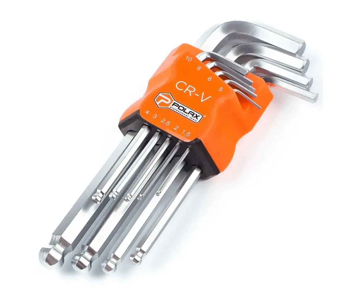 Hex Key Set Polax 25-010, 9 pcs 1.5–10 mm Photo 2