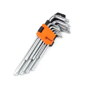 Набор звездчатых ключей TORX Polax 25-008, 9 шт. T10–T50, CrV, удлинённые