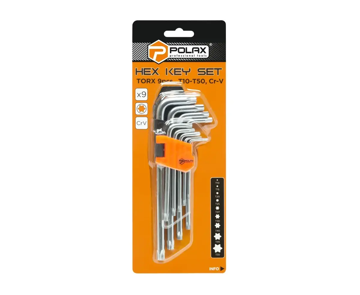 Набор Torx-ключей Polax 25-008 T10–T50 Photo 3