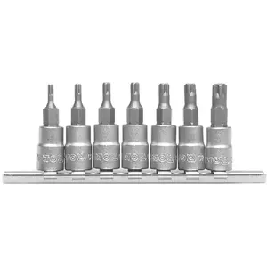Screwdriver bit set YATO YT-0461 — 7 pcs, pentagon and 9.5 mm hex tips, 1/4" (25.4/4 mm) shank