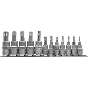 Screwdriver bit set YATO YT-04331 — 12 pcs, Torx & Torx Plus bits, 1/4" (25.4 × 4 mm) shank