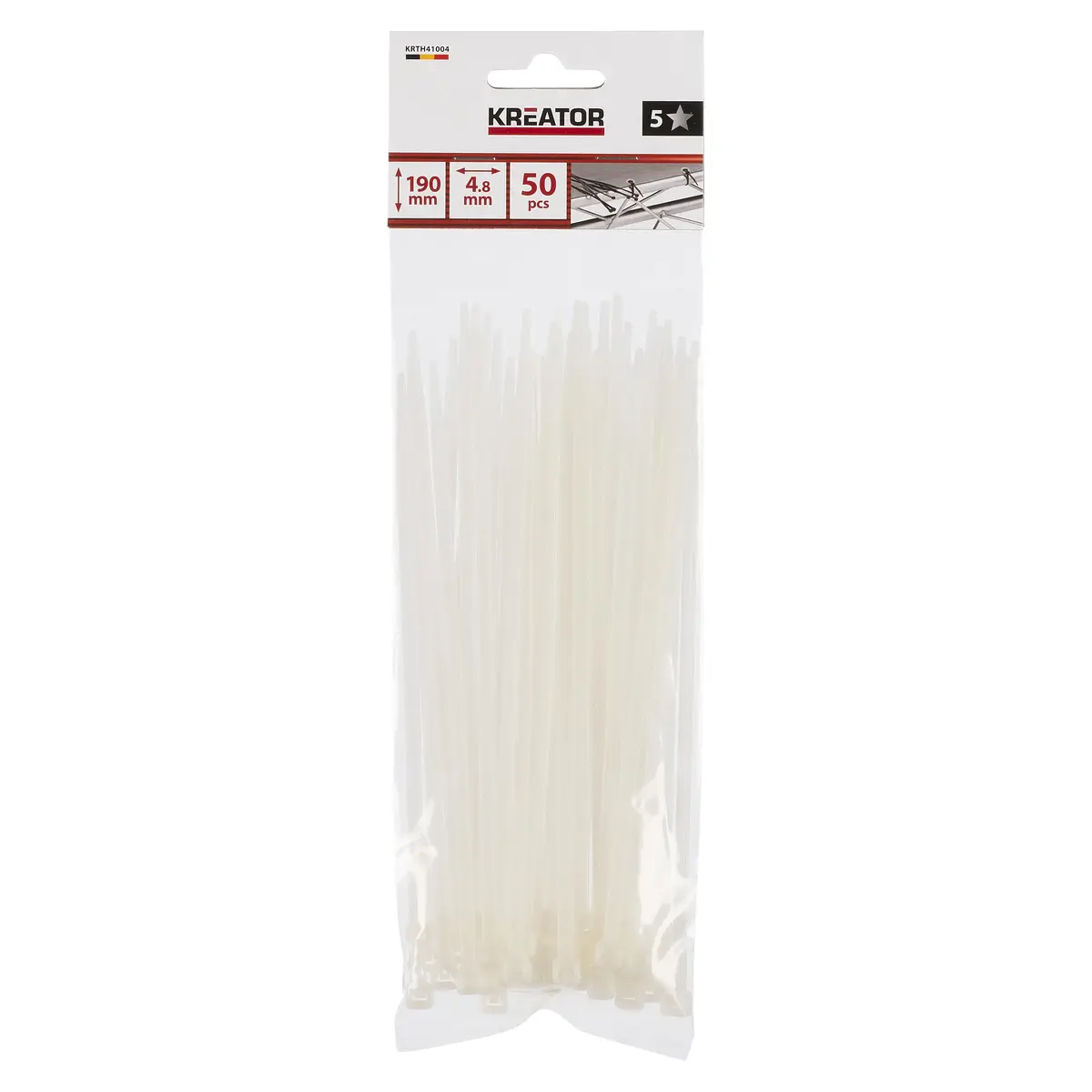 Cable ties KREATOR KRTH41004 4.8x190 mm 50 pcs Photo 2