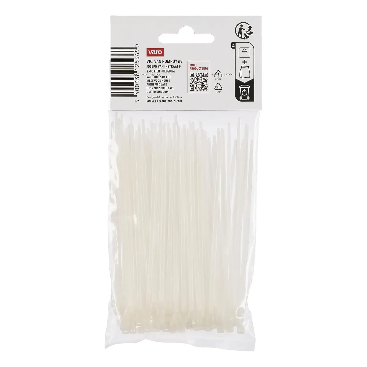 Cable ties KREATOR KRTH41002 2.5×120 mm, 100 pcs Photo 3