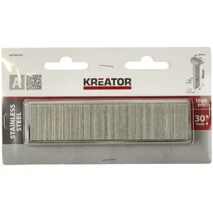 Naglas 30 mm nerūsējošais tērauds, KREATOR KRT305130 — 1500 gab., galviņa 1.8 mm, stieples 1.0 mm
