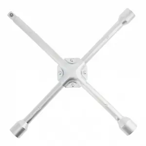 Wheel wrench HOGERT HT8G310 reinforced, 17/19/21 mm sockets, for car wheel nuts