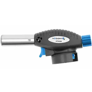 Gas torch with piezo igniter HOGERT HT2C500 — 1.3 kW output, up to 1300°C