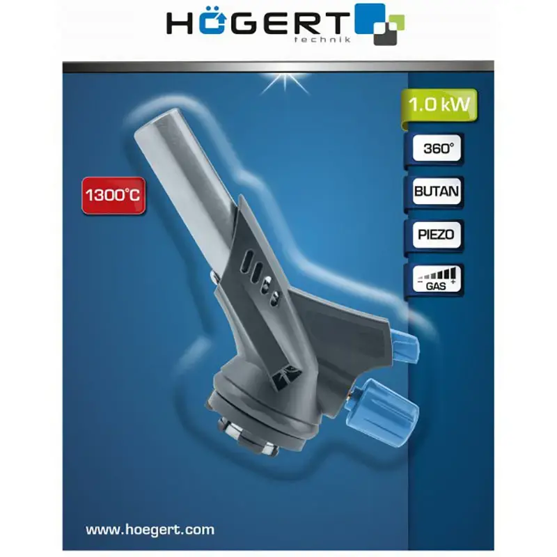 Газовая горелка HOGERT HT2C505 — 1 кВт, 1300°C Photo 4