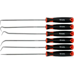Hook and Pick Tool Set YATO 6 pcs, 240 mm, 40Cr hardened chrome-plated steel, two-component handles