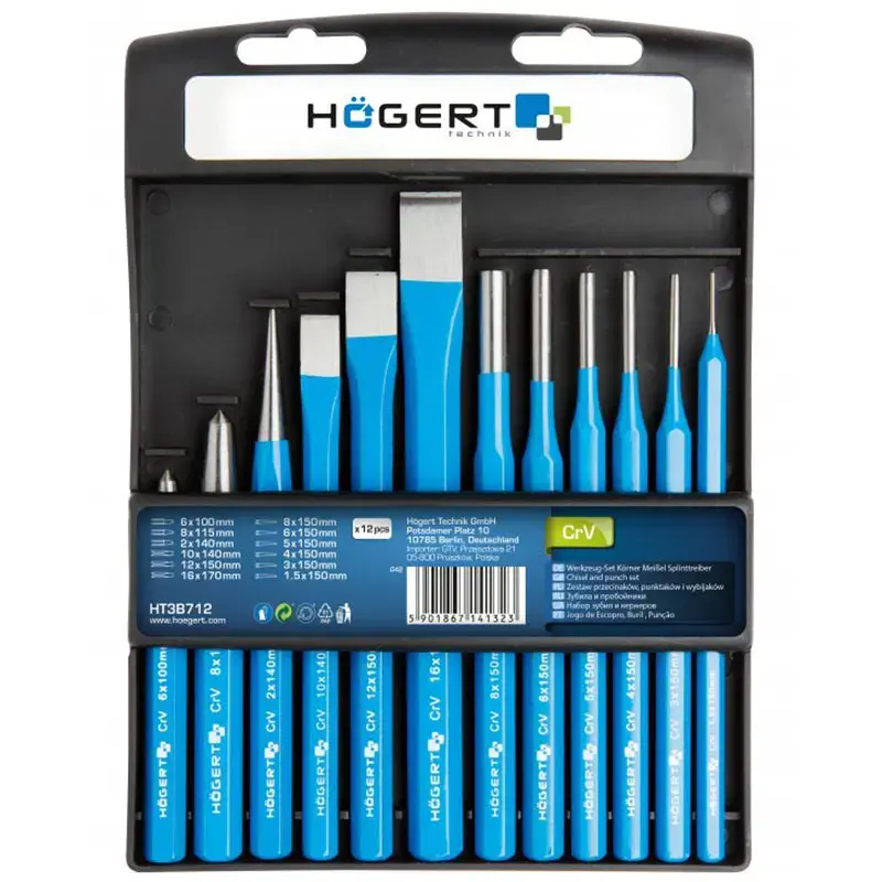 Набор пробойников и зубил HOGERT HT3B712 Photo 2