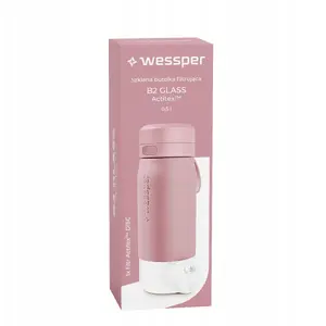 Stikla filtrējoša pudele wessper B2 GLASS Actitex™ 500 ml rozā
