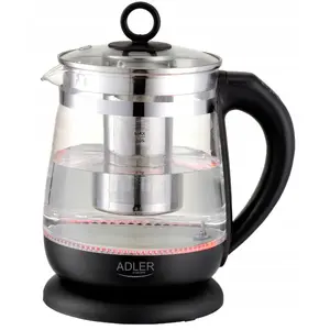 Electric glass kettle Adler AD 1299 with infuser, 1.5 L capacity, LED display, adjustable temperature 60–100°C