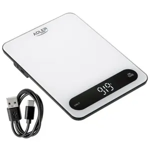 Kitchen scale Adler AD 3177 — capacity 10 kg, USB-C rechargeable, 1 g accuracy
