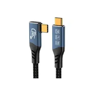 USB-C/Thunderbolt cable PREMIUMCORD ku4cb12 USB4 Version 2.0 80Gbps 16K@60Hz 240W angled 1.2m