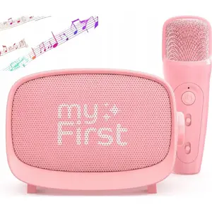 Portable Karaoke Speaker with Microphone MYFIRST Myfirst Voice 2, Bluetooth/AUX/MicroSD, Kids, Pink
