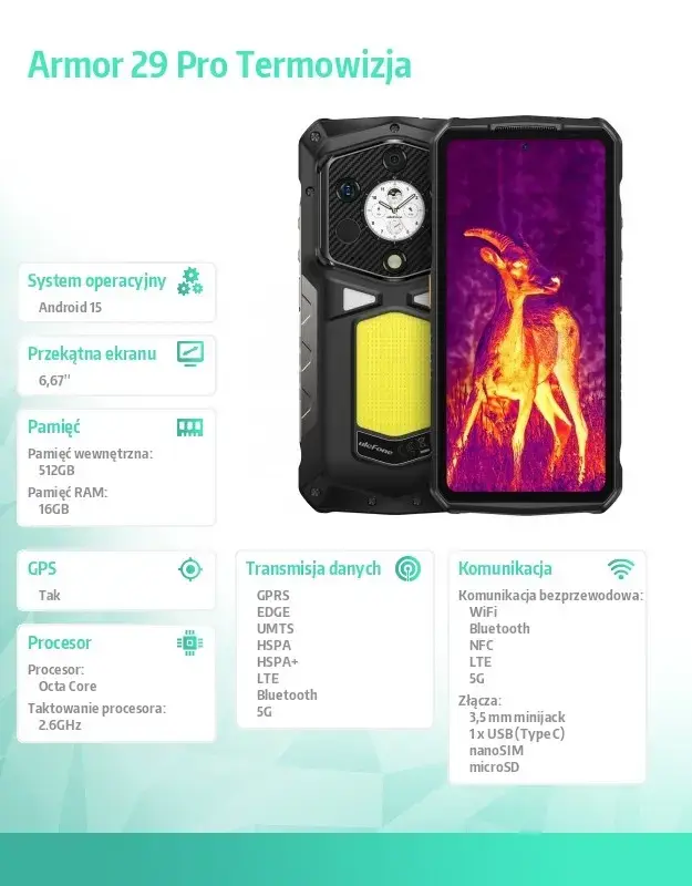 UleFone Armor 29 Pro Thermal 5G смартфон Photo 22