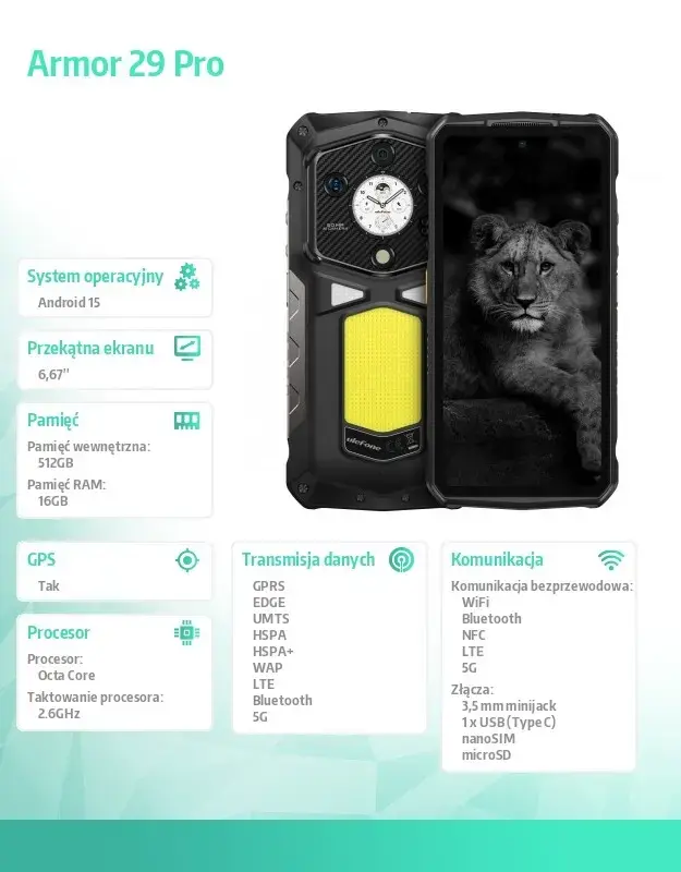 Смартфон UleFone Armor 29 Pro 5G 16/512GB Photo 22