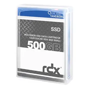RDX cartridge Tandberg Data O-T RDX SSD 500GB — native capacity 500 GB, dimensions 87×119×23 mm, single pack