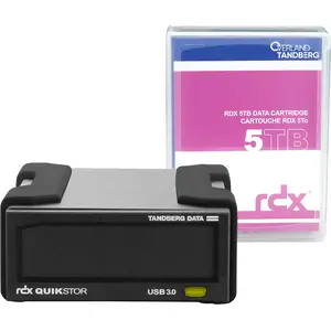 External RDX drive kit Tandberg Data O-T with 5 TB HDD, USB 3.2 Gen 1, black (110×178×52 mm, 260 MB/s)