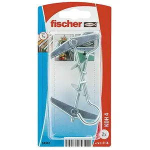 Hollow wall anchor (molly) FISCHER 84342 — metal, 95 mm, drill Ø 14 mm, max fixture 25 mm, 2 pcs