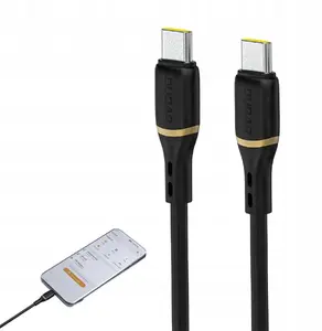 USB-C to USB-C data cable Dudao 1 m 60 W liquid silicone, Black