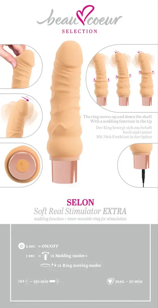 Вибратор beau cœur SELON Soft Real Stimulator EXT Photo 11