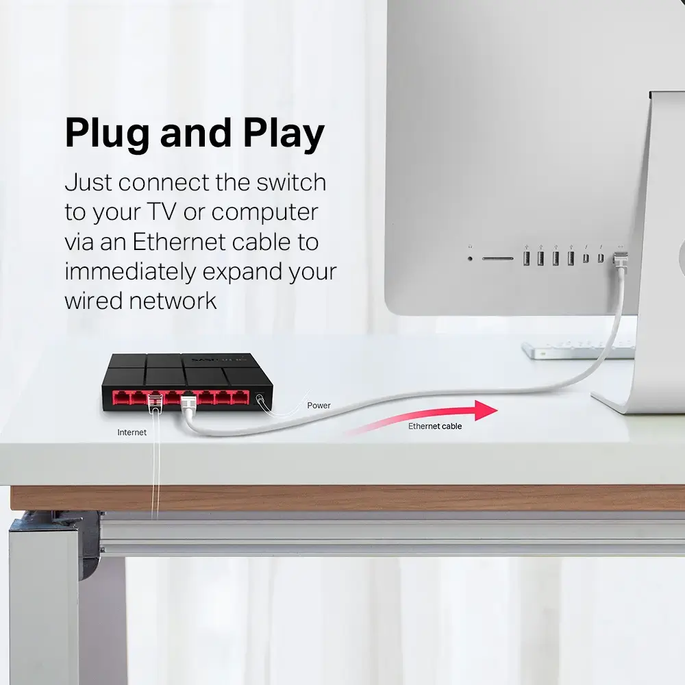 Mercusys MS108G 8-портовый Gigabit настольный коммутатор Photo 6