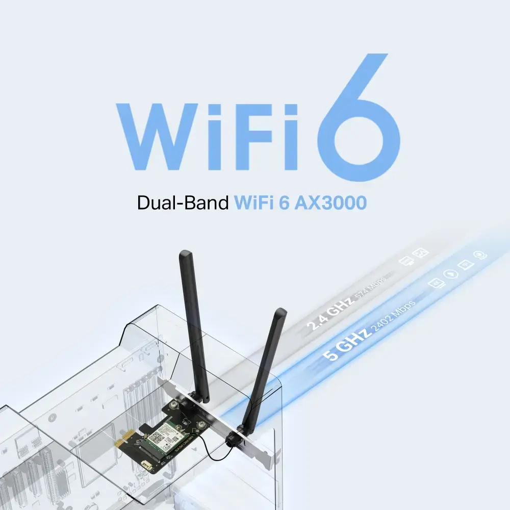 Mercusys MA80XE PCIe Wi‑Fi 6 Bluetooth 5.2 AX3000 Photo 3