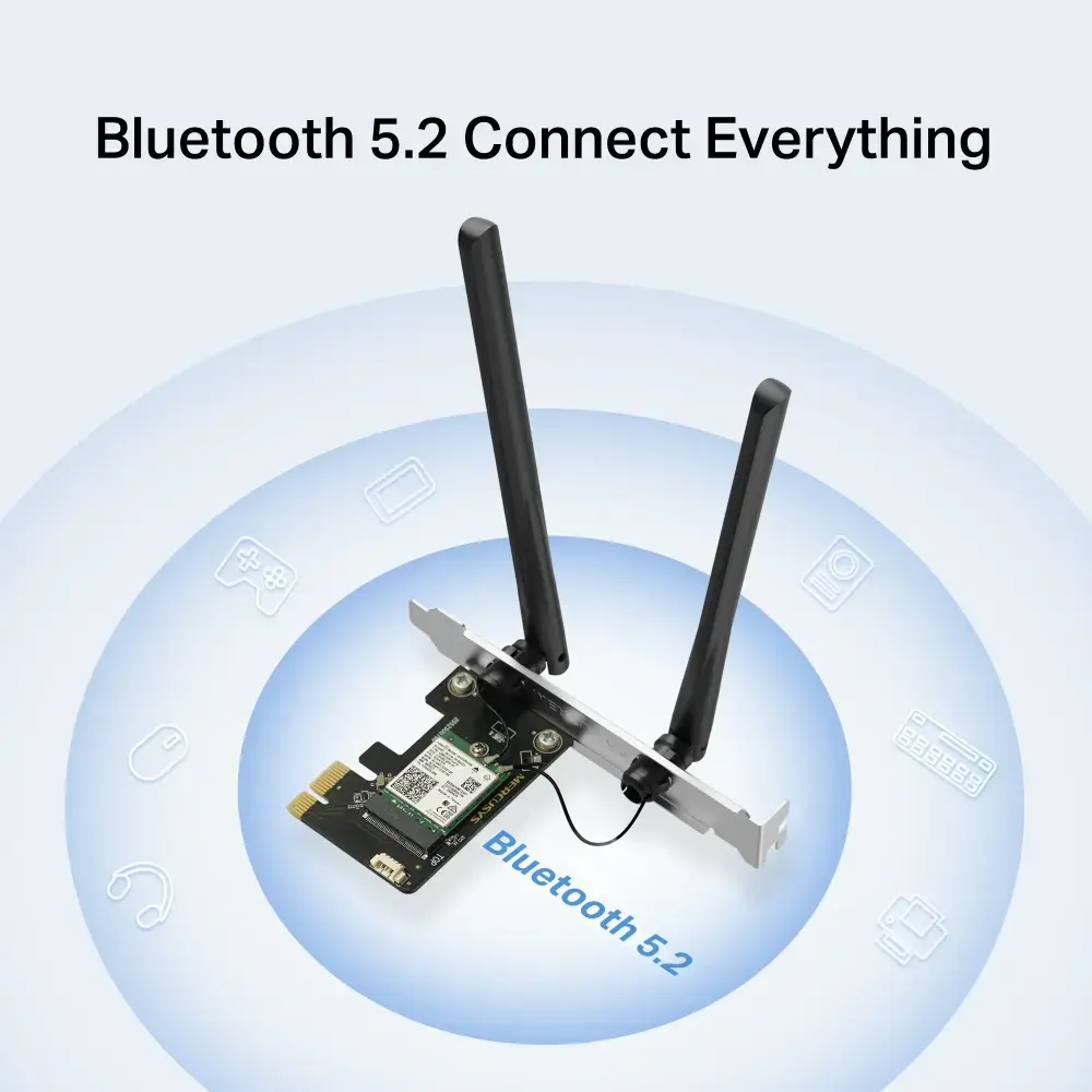 Mercusys MA80XE PCIe Wi‑Fi 6 Bluetooth 5.2 AX3000 Photo 5