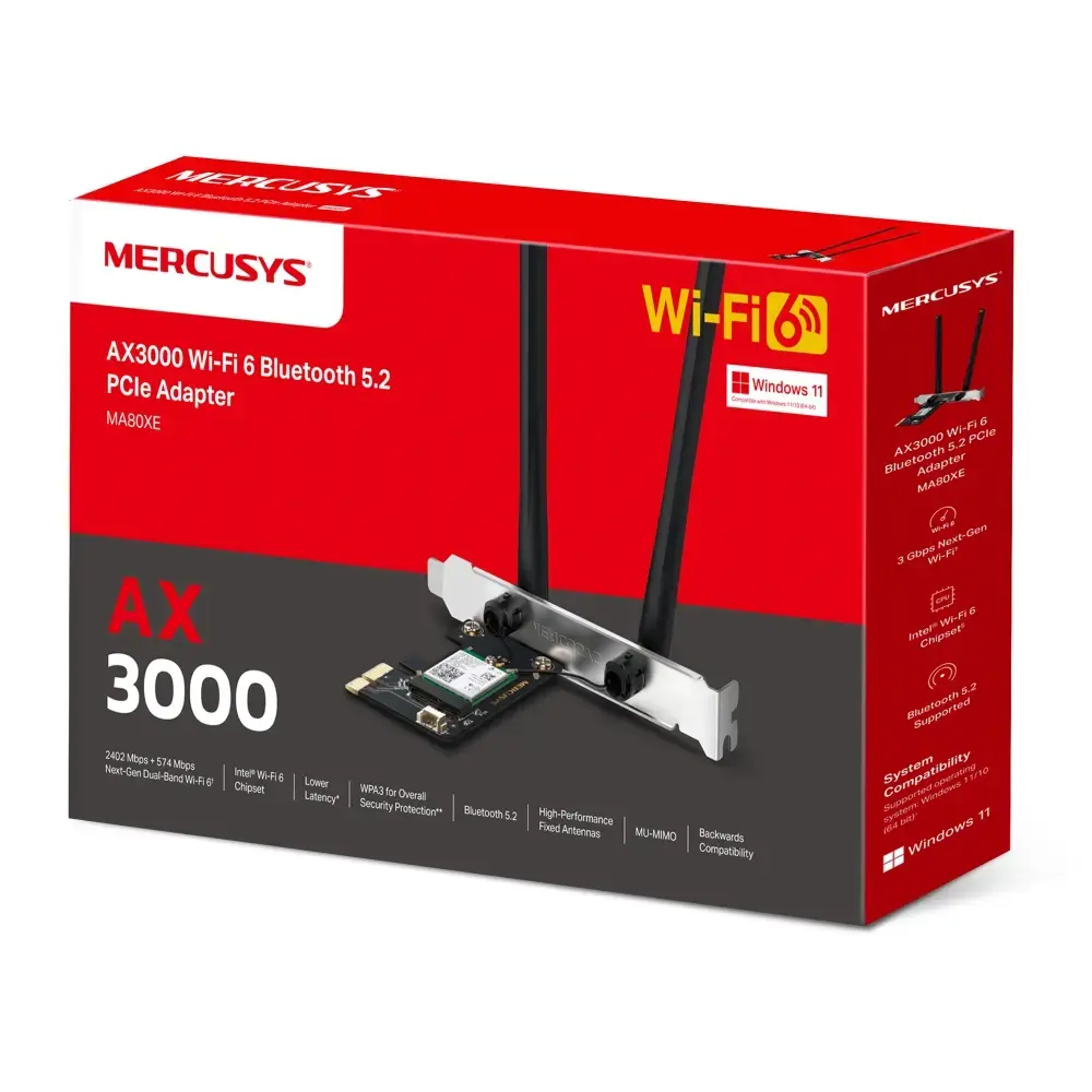 Mercusys MA80XE PCIe Wi‑Fi 6 Bluetooth 5.2 AX3000 Photo 6