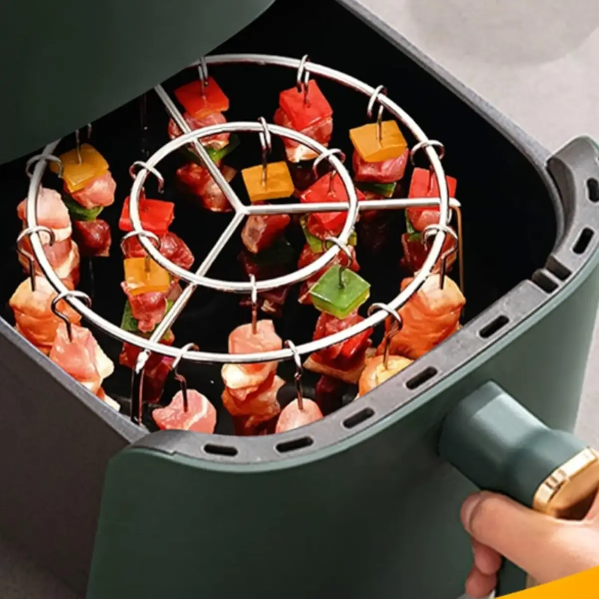 Riff Vertical Stainless Steel Air Fryer Grill Rack 12 strings Photo 2