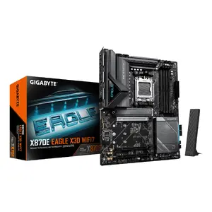 Материнская плата GIGABYTE X870E EAGLE X3D WIFI7 ATX — Socket AM5, чипсет AMD X870E, 14+2+2 VRM, DDR5 до 9000Hz (OC), 1xPCIe5.0 + 3xPCIe4.0, Wi‑Fi 7, 5GbE, USB4