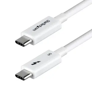 StarTech TBLT5MM50CM240WWH Thunderbolt 5 Cable Male to Male White 0.5 m 80Gbps 120Gbps 240W 8K 60Hz