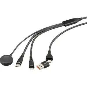 Renkforce USB charging cable RF-6691602 — USB 2.0, USB-A to USB-C and Lightning connectors