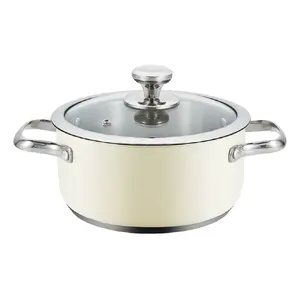 Frying pan Haeger PA-24H.008A — all-purpose round stainless steel pan, 24 cm, beige