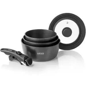 Cooking pots set Haeger PA-C05.020A Easy Fit Pots with removable handle, multi-piece set