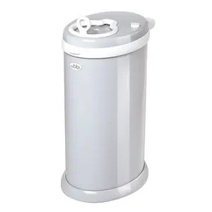 Autiņu atkritumu tvertne UBBI 10006 — tērauda korpuss, pelēks/balts, 222.2×317.5×546.1 mm